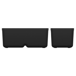 Set di 5 Contenitori Unite Box | 11x5,5x4,5 cm | Colore Nero | in Plastica